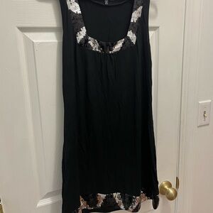 Express Black Mini Dress with Silver Accents